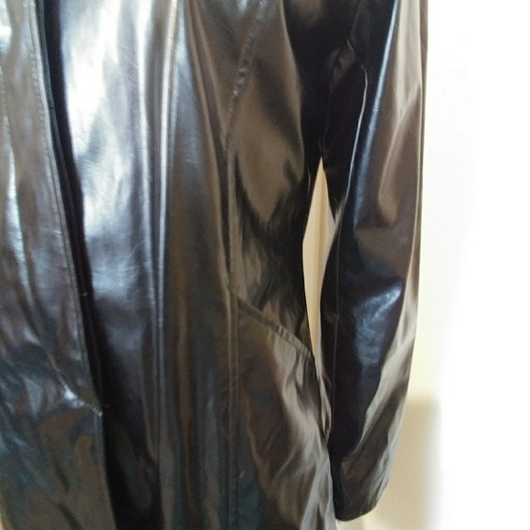 Black Trench Coat Sz M - Picture 5 of 8